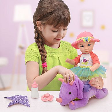 New Adventures Little Darlings: Hop On Baby & Plush Dino