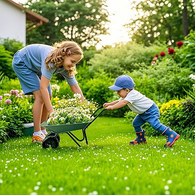 Trimate Metal Wheelbarrow Outdoor-Indoor Play Toy
