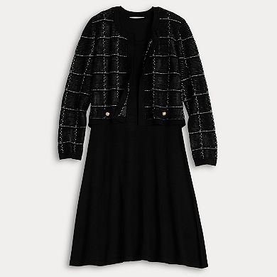 Women's Sandra Darren Attached Jacket Sweater Dress
