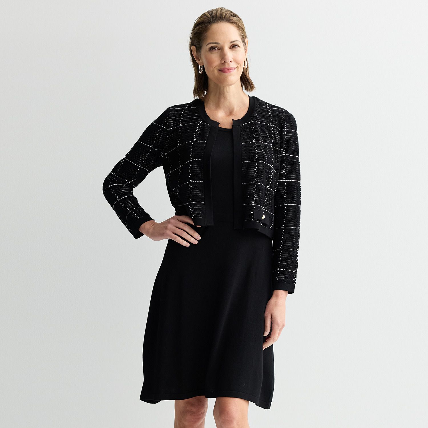 Женские платья Sandra Darren Attached Jacket Sweater Dress