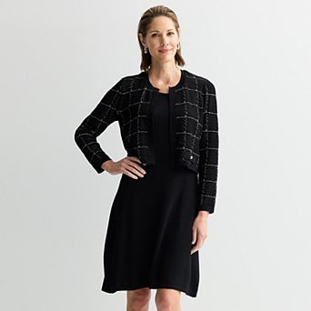 Women's Sandra Darren Attached Jacket Sweater Dress