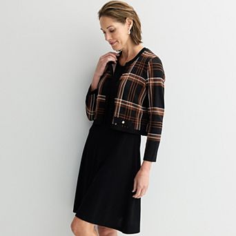 Women's Sandra Darren Attached Jacket Sweater Dress