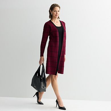 Women's Sandra Darren Attached Cardigan Sweater Dress