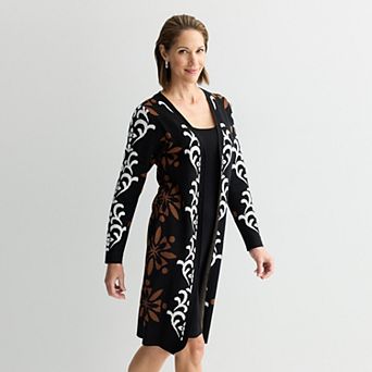 Women's Sandra Darren Attached Cardigan Sweater Dress