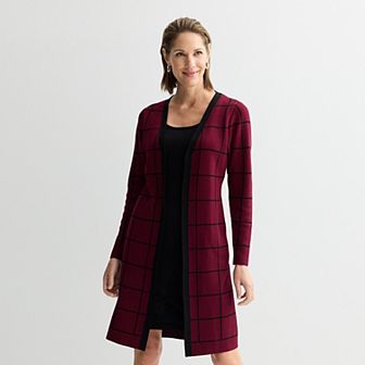 Women's Sandra Darren Attached Cardigan Sweater Dress