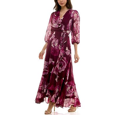 Women's Maison Tara Ruffle Wrap Maxi Dress