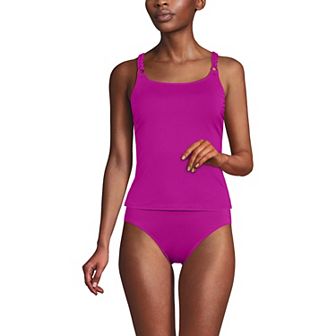 Women's Lands' End Crochet High Neck Tankini Top