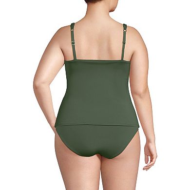Plus Size Lands' End Macrame Swim Tankini Top