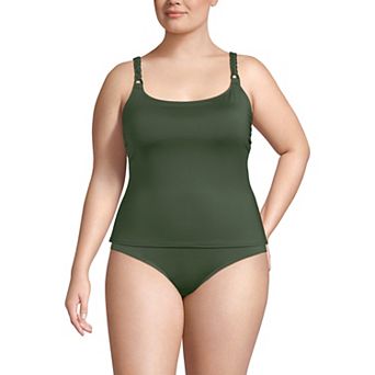 Plus Size Lands' End Macrame Swim Tankini Top