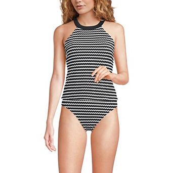 Women's Lands' End Crochet High Neck Tankini Top