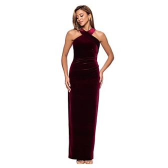 Women's X Evenings Long Velvet Cross Top Dress
