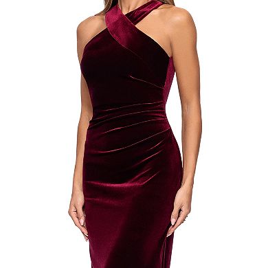 Women's X Evenings Long Velvet Cross Top Dress