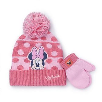 Disney's Minnie Mouse Girls' 2 pc Hat & Mittens Set