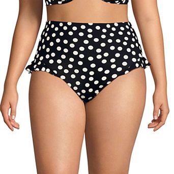 Plus Size Lands' End Ruffle High Waisted Swim Bottoms