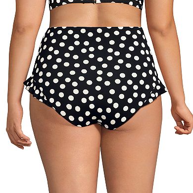 Plus Size Lands' End Ruffle High Waisted Swim Bottoms