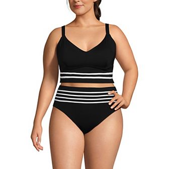 Plus Size Lands' End V-neck Underwire Swim Top