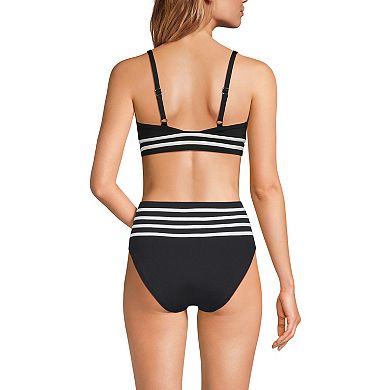 Women's Lands' End V-Neck Underwire Swim Top