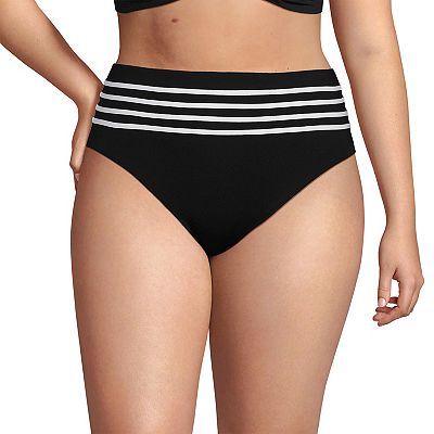 Plus Size Lands' End Smoothing High Waisted Swim Bottoms with