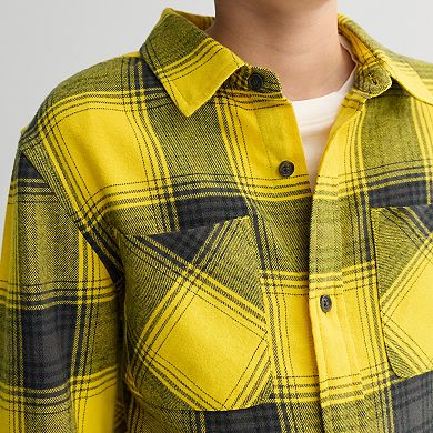 Boys 8-20 Sonoma Goods For Life® Flannel Long Sleeve Shirt in Regular & Husky
