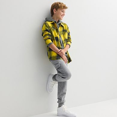 Boys 8-20 Sonoma Goods For Life® Flannel Long Sleeve Shirt in Regular & Husky