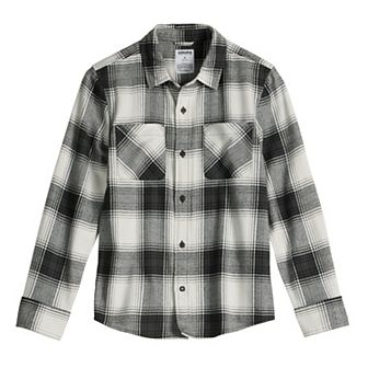 Boys 8-20 Sonoma Goods For Life® Flannel Long Sleeve Shirt in Regular & Husky