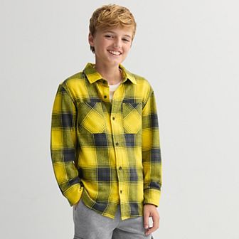 Boys 8-20 Sonoma Goods For Life® Flannel Long Sleeve Shirt in Regular & Husky