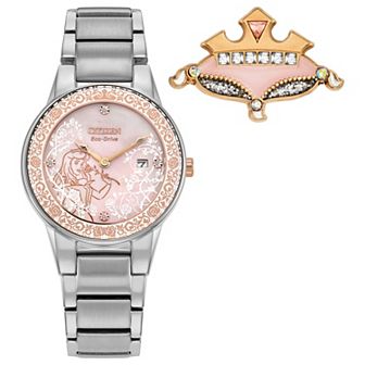 Disney's Sleeping Beauty Aurora Enchanted Eco-Drive Watch with Stainless Steel Bracelet & Pin Box Set by Citizen – GA1081-65N