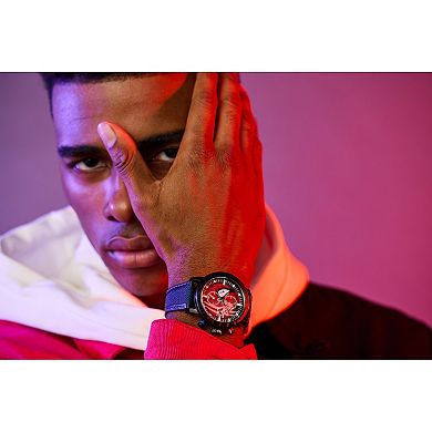 Marvel's Spider-Man Eco-Drive Watch with Stainless Steel Case & Cordura Leather Strap by Citizen – CA0855-47W