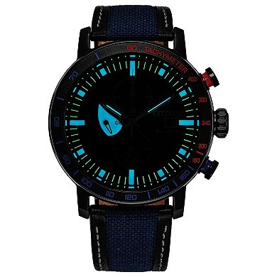 Marvel's Spider-Man Eco-Drive Watch with Stainless Steel Case & Cordura Leather Strap by Citizen – CA0855-47W