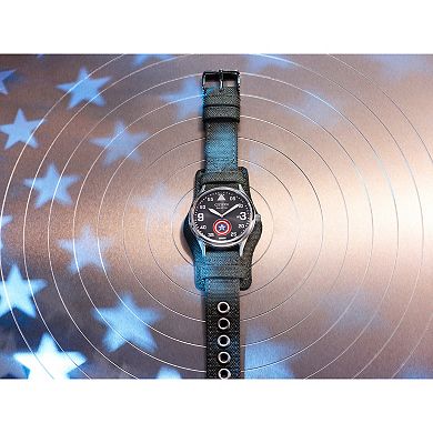 Marvel's Captain America Forever Eco-Drive Watch with Black Dial & Cordura Strap by Citizen – BV1140-00W