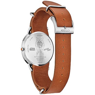 Star Wars Ahsoka Tano Eco-Drive Watch with Brown Leather Strap & Stainless Steel Case by Citizen – BJ6508-02W