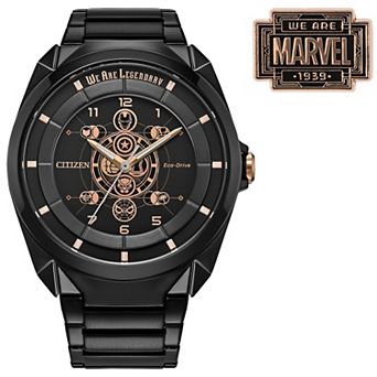 Marvel's Avengers Eco-Drive Watch with Black Ion-Plated Stainless Steel Bracelet & Pin Box Set by Citizen – AW2085-61W