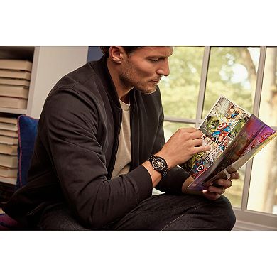 Marvel's Avengers Eco-Drive Watch with Black Ion-Plated Stainless Steel Bracelet & Pin Box Set by Citizen – AW2085-61W