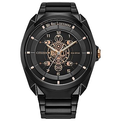 Marvel's Avengers Eco-Drive Watch with Black Ion-Plated Stainless Steel Bracelet & Pin Box Set by Citizen – AW2085-61W
