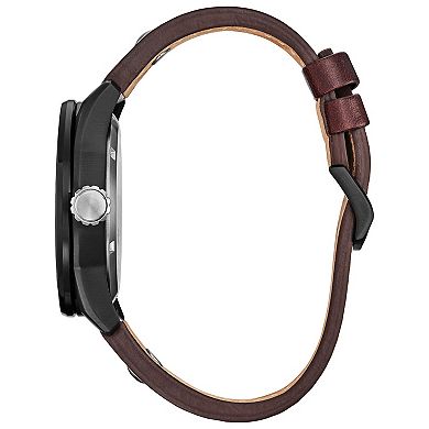 Star Wars X-Wing Fighter Eco-Drive Watch with Black Ion-Plated Stainless Steel Case & Brown Leather Strap by Citizen – AW1738-05W