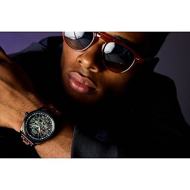 Star Wars X-Wing Fighter Eco-Drive Watch with Black Ion-Plated Stainless Steel Case & Brown Leather Strap by Citizen – AW1738-05W
