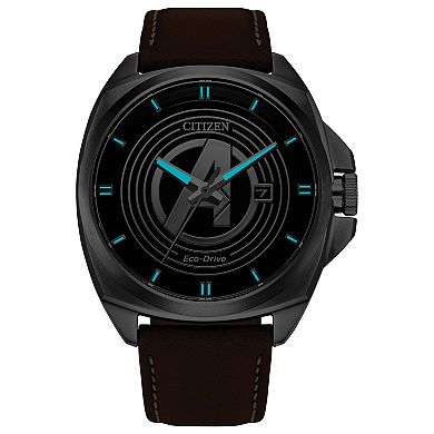Marvel's Avengers Eco-Drive Watch with Brown Leather Strap & Stainless Steel Case by Citizen – AW1721-08W