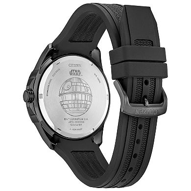 Star Wars Death Star Eco-Drive Watch with Black Ion-Plated Stainless Steel Case & Silicone Strap by Citizen – AW1606-06W