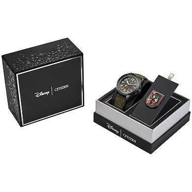 Disney's Mickey Mouse Alpine Climber Eco-Drive Watch with Cordura Strap & Pin Box Set by Citizen – AW0148-47W