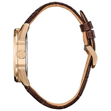 Disney's Mickey Mouse Hometown Eco-Drive Watch with Gold Tone Stainless Steel Case & Brown Leather Strap by Citizen – AW0088-04W