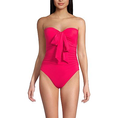 Women's Lands' End Multi-Way Bandeau High Leg One Piece Swimsuit