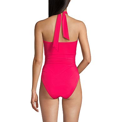 Women's Lands' End Multi-Way Bandeau High Leg One Piece Swimsuit
