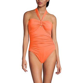 Women's Lands' End Multi-Way Bandeau High Leg One Piece Swimsuit