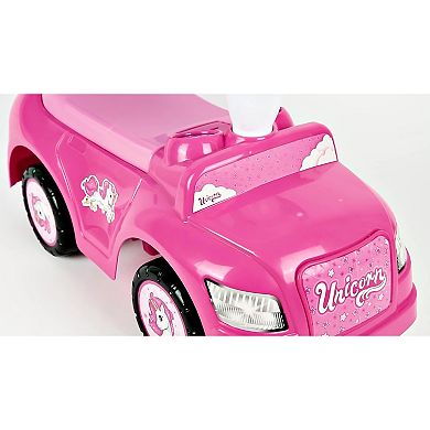 Dolu: Unicorn Ride On Car: 4-In-1 Walk & Drive