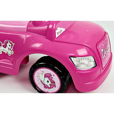 Dolu: Unicorn Ride On Car: 4-In-1 Walk & Drive
