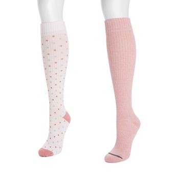 Women's MUK LUKS Cotton Compression Knee-High Socks 2-Pack
