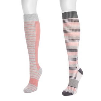 Women's MUK LUKS Cotton Compression Knee-High Socks 2-Pack