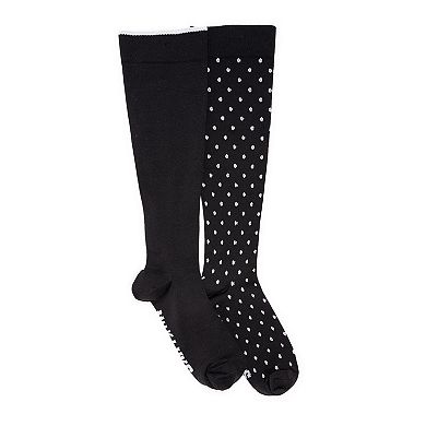 Women's MUK LUKS Nylon Compression Socks 2-Pack