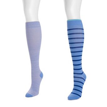 Women's MUK LUKS Nylon Compression Socks 2-Pack