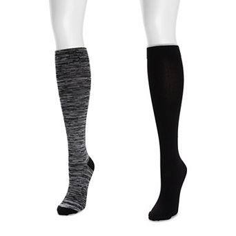 Women's MUK LUKS Nylon Compression Socks 2-Pack